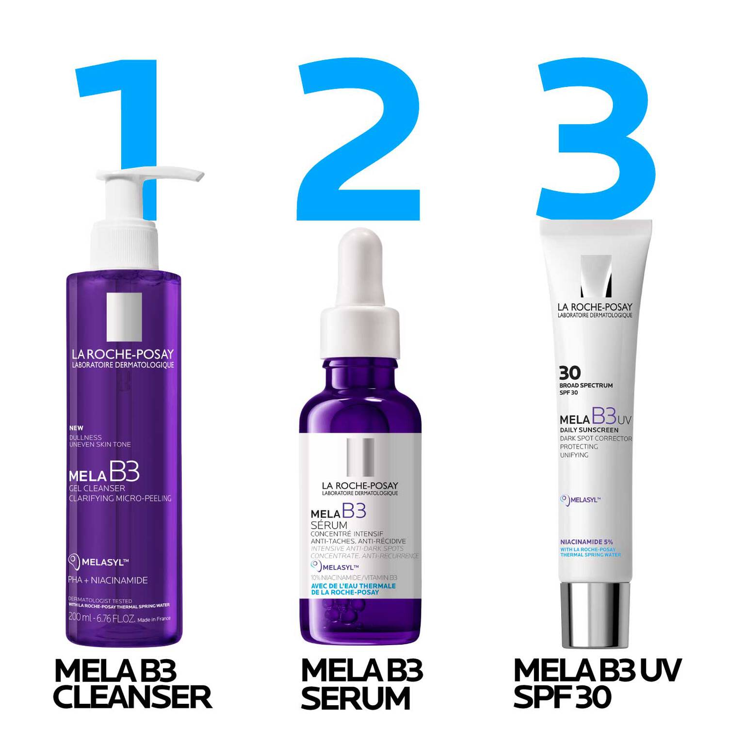 mela-b3-uv-daily-moisturizer-spf-30-with-melasyltm-niacinamide-p7 LaRochePosay-Product-MelaB3-MelaB3Cleanser-200ml-03337875890069-Routine_1500x1500_REV.jpg